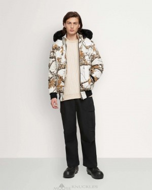 Moose Knuckles Birchwood Bomber Neoshear Parkas Herr Svarta | FCAZ-50978