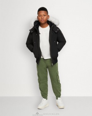 Moose Knuckles Bomber Shearling Bomberjacka Barn Svarta | BZYJ-81920