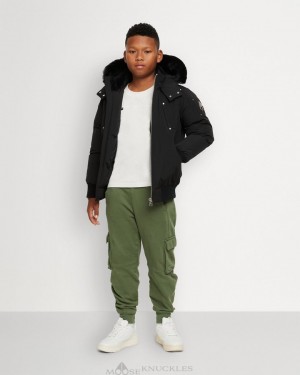 Moose Knuckles Bomber Shearling Bomberjacka Barn Svarta Svarta | CJWI-34521