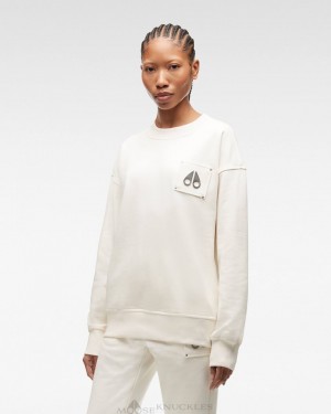 Moose Knuckles Brooklyn Crew Neck Tröjor Dam Plaster | TCVX-47135