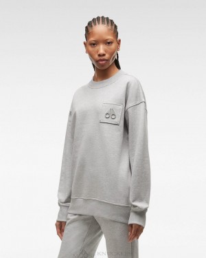Moose Knuckles Brooklyn Crew Neck Tröjor Dam Grå | JAXQ-27540