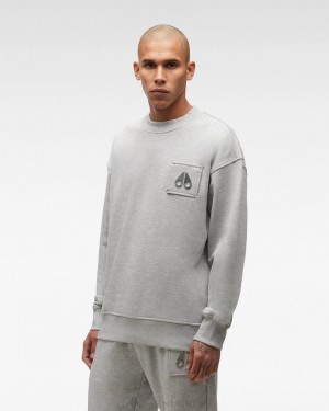 Moose Knuckles Brooklyn Crew Neck Tröjor Herr Grå | DHVN-23714