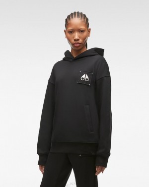 Moose Knuckles Brooklyn Hoodie Tröjor Dam Svarta | HGNJ-95420