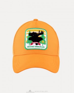 Moose Knuckles Canadiana Patch Cap Baseball caps Herr Orange | TYFN-51409