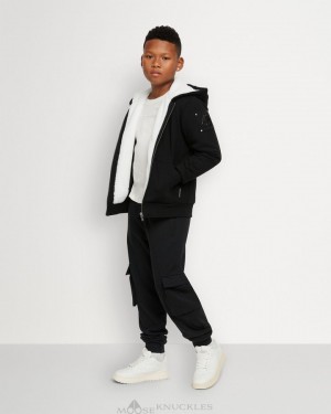 Moose Knuckles Classic Bunny Hoodie Barn Svarta Vita | BCJI-90832
