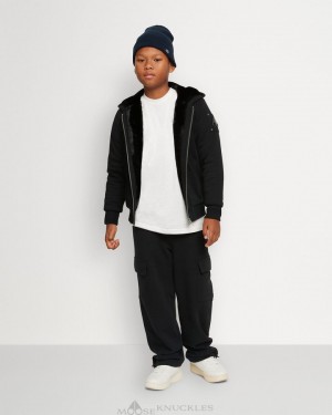 Moose Knuckles Classic Bunny Hoodie Barn Svarta Svarta | KAON-58719