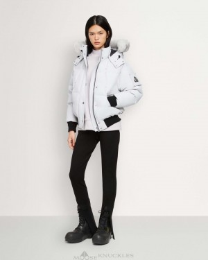 Moose Knuckles Cloud Bomber Shearling Bomberjacka Dam Nimbus Cloud / Natural Shearling | SYRJ-41380