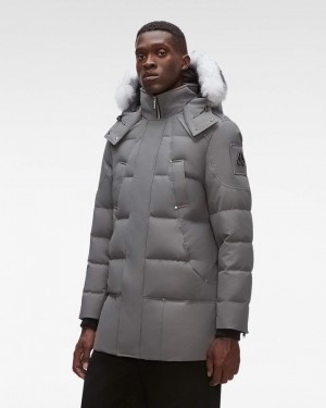 Moose Knuckles Cloud Parka Neoshear Parkas Herr Pebble / Natural Shearling | ZOXT-69280