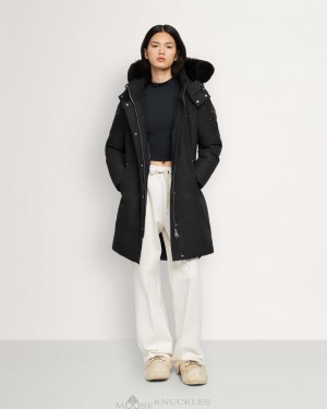 Moose Knuckles Cloud Parka Shearling Parkas Dam Svarta Svarta | JTAG-10536