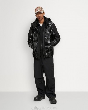 Moose Knuckles Dugald Puffer Jackor Herr Svarta Svarta | FWDJ-62709
