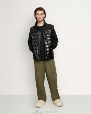 Moose Knuckles Dugald Vest Vests Herr Svarta Svarta | QCJB-13295