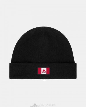 Moose Knuckles Ferris Beanie Hatt Herr Svarta | DIYJ-90246