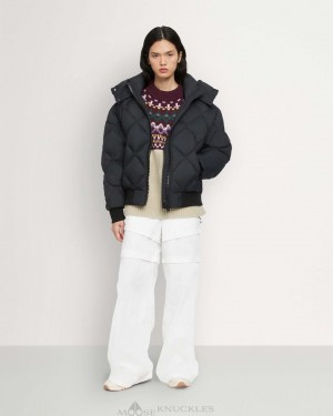 Moose Knuckles Flightweight Bankhead Bomber Bomberjacka Dam Svarta | OGWT-03749