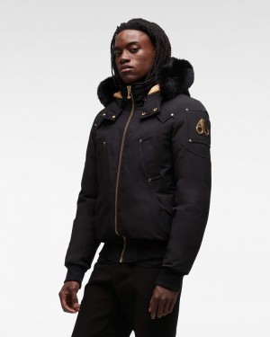 Moose Knuckles Gold Ballistic Bomber Fur Bomberjacka Herr Svarta Svarta | LGNE-41268
