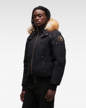 Moose Knuckles Gold Ballistic Bomber Fur Bomberjacka Herr Svarta Guld | XTQU-89234