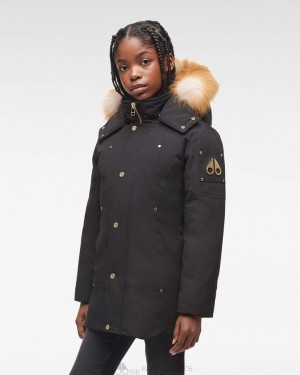 Moose Knuckles Gold Parka Parkas Barn Svarta Guld | BIOL-20763
