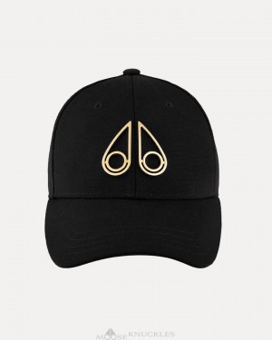 Moose Knuckles Hollow Logo Cap Baseball caps Dam Svarta | KUGP-09673
