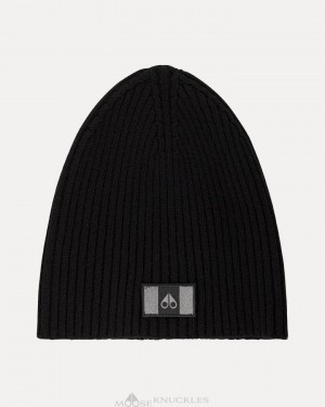 Moose Knuckles Moose Flag Beanie Baseball caps Herr Svarta | MINZ-17354