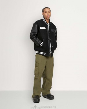 Moose Knuckles Moose Varsity Bomber Bomberjacka Herr Svarta Svarta | THMK-84316