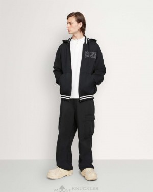 Moose Knuckles Moose Varsity Hoodie Tröjor Herr Svarta | LWZK-54928
