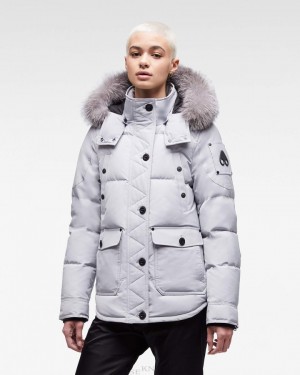 Moose Knuckles Onyx Anguille Jacket Jackor Dam Gray Birch / Frost Fox Fur | IAED-42679