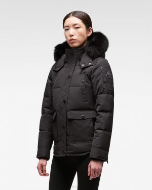 Moose Knuckles Onyx Anguille Jacket Jackor Dam Svarta Svarta | XQRD-27341