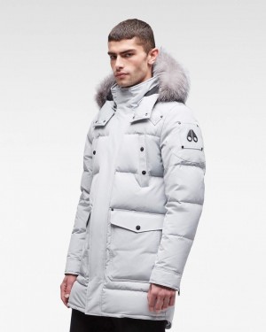 Moose Knuckles Onyx Big Ridge Parka Parkas Herr Gray Birch / Frost Fox Fur | ISEY-07253