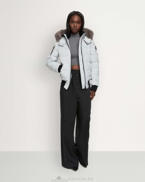 Moose Knuckles Onyx Ladriere Bomber Shearling Bomberjacka Dam Grå | UXBI-02134