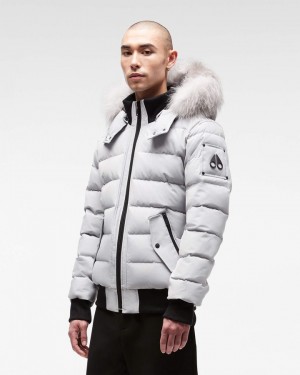 Moose Knuckles Onyx Scotchtown Bomber Bomberjacka Herr Gray Birch / Frost Fox Fur | YSML-32961