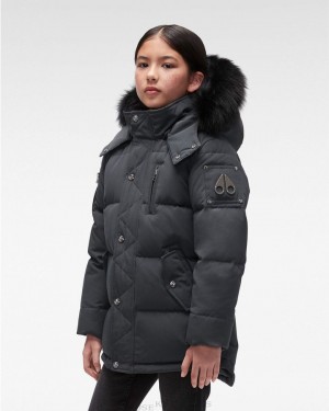 Moose Knuckles Original 3q Fur Jackor Barn Svarta | DENF-34798