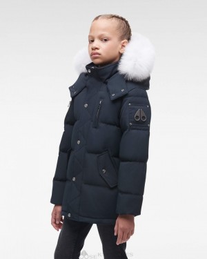 Moose Knuckles Original 3q Fur Jackor Barn Marinblå | DIQL-04921