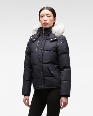 Moose Knuckles Original 3q Fur Jackor Dam Marinblå | BJPV-78421