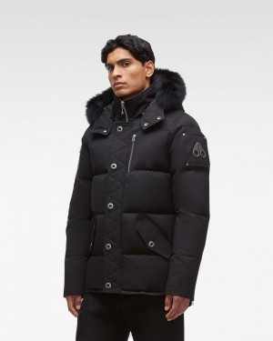 Moose Knuckles Original 3q Fur Jackor Herr Svarta Svarta | XFRU-07413