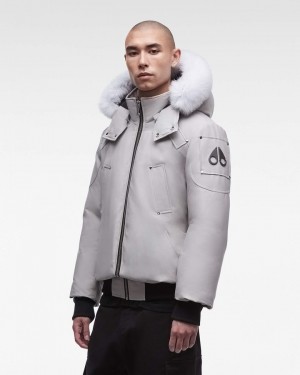 Moose Knuckles Original Ballistic Bomber Fur Bomberjacka Herr Grå | JFXI-93085