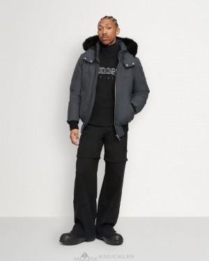Moose Knuckles Original Ballistic Bomber Fur Bomberjacka Herr Svarta | ALXB-07216