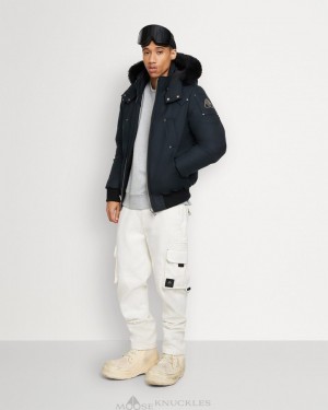 Moose Knuckles Original Ballistic Bomber Shearling Bomberjacka Herr Marinblå Svarta | SYJI-61824