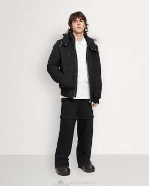 Moose Knuckles Original Ballistic Bomber Shearling Bomberjacka Herr Svarta | RVHT-40392