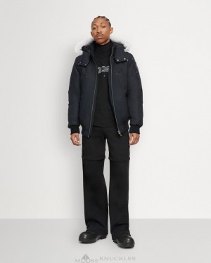 Moose Knuckles Original Ballistic Bomber Shearling Bomberjacka Herr Marinblå | PGNL-35207