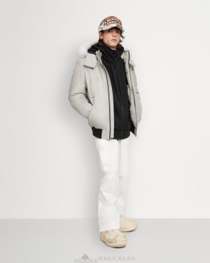 Moose Knuckles Original Ballistic Bomber Shearling Bomberjacka Herr Grå | WFSJ-52601