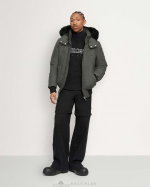 Moose Knuckles Original Ballistic Bomber Shearling Bomberjacka Herr Svarta | BHCZ-47289