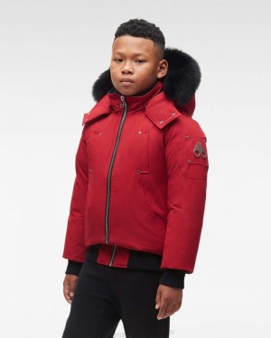 Moose Knuckles Original Bomber Fur Bomberjacka Barn Marinblå Svarta | WPUK-28106