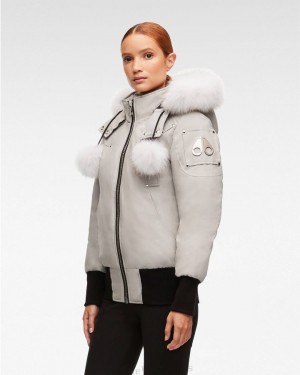 Moose Knuckles Original Debbie Bomber Fur Bomberjacka Dam Grå | XWHP-87451
