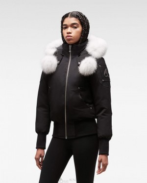 Moose Knuckles Original Debbie Bomber Fur Bomberjacka Dam Svarta | NIAJ-53291