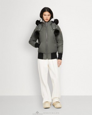 Moose Knuckles Original Debbie Bomber Shearling Bomberjacka Dam Svarta | CFHE-94853