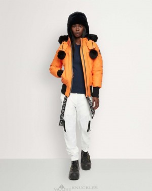 Moose Knuckles Original Debbie Bomber Shearling Bomberjacka Dam Orange Svarta | ESAM-41638