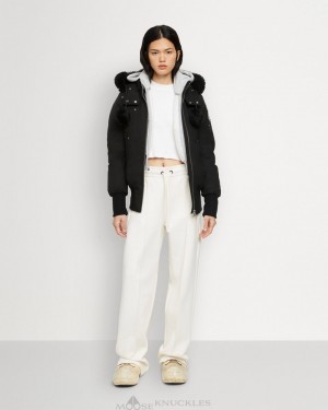 Moose Knuckles Original Debbie Bomber Shearling Bomberjacka Dam Svarta Svarta | LHPC-41890