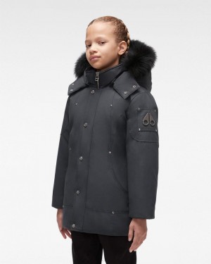 Moose Knuckles Original Parka Fur Parkas Barn Svarta | LKOE-04375