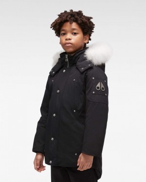 Moose Knuckles Original Parka Fur Parkas Barn Svarta | PWFH-30249