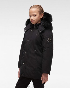 Moose Knuckles Original Parka Fur Parkas Barn Svarta Svarta | LAYR-95163