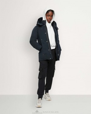 Moose Knuckles Original Parka Parkas Barn Marinblå | EPRY-10627